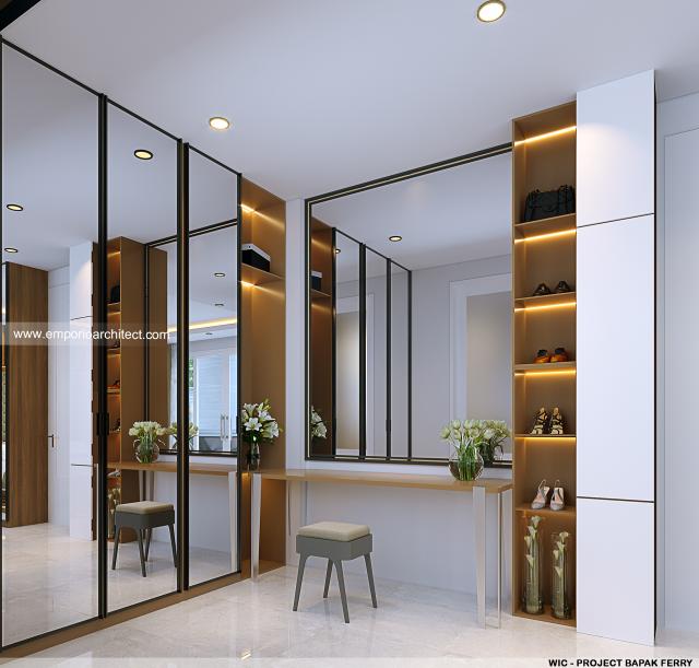 Desain Walk In Closet Rumah Villa Bali 2 Lantai Bapak Ferry di Pekanbaru, Riau