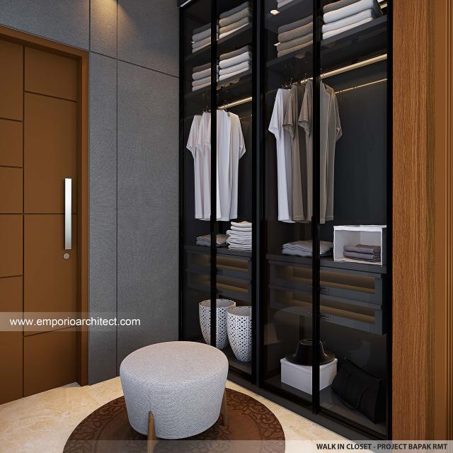 Desain Walk In Closet Rumah Villa Bali 2 Lantai Bapak RMT di Pati, Jawa Tengah