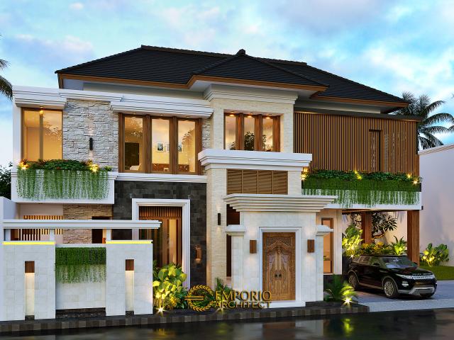 Desain Rumah Villa Bali 2 Lantai Bapak Anang di Yogyakarta - Tampak Depan