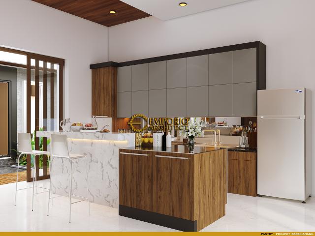 Desain Pantry Rumah Villa Bali 2 Lantai Bapak Anang di Yogyakarta