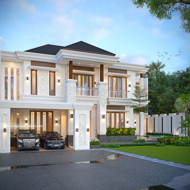 Gambar 2 Desain Rumah Villa Bali 2 Lantai Ibu EPT di  Bintaro, Jakarta Selatan