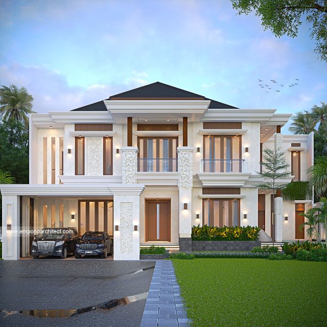 Gambar 3 Desain Rumah Villa Bali 2 Lantai Ibu EPT di  Bintaro, Jakarta Selatan