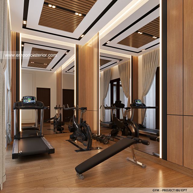 Desain Ruang Gym Rumah Villa Bali 2 Lantai Ibu EPT di Bintaro, Jakarta Selatan