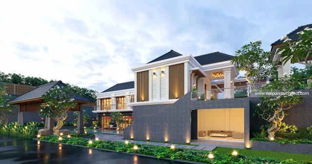 Gambar 2 Desain Rumah Villa Bali 2 Lantai Bapak HNR 1271 di  Palembang