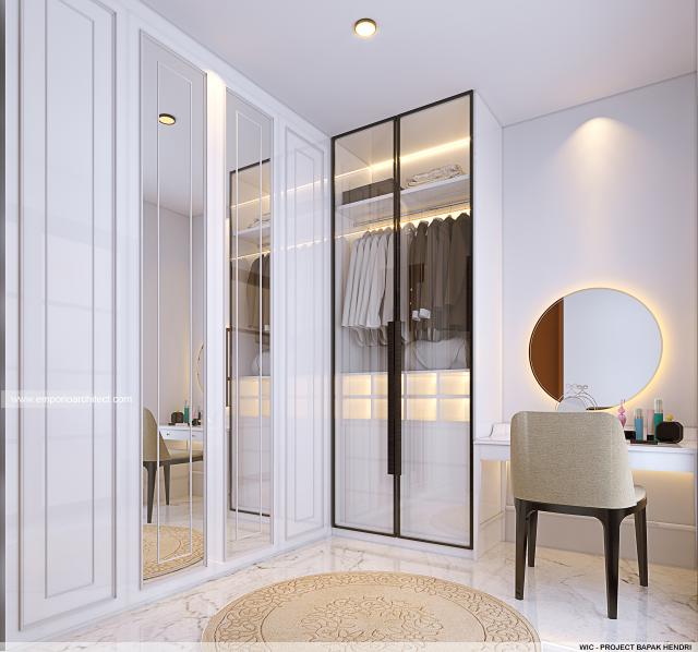 Desain Walk In Closet Rumah Villa Bali 2 Lantai Bapak HNR di Palembang