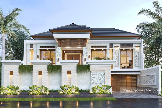 Desain Tampak Depan 3 Rumah Villa Bali 2 Lantai Ibu SR di Bekasi, Jawa Barat