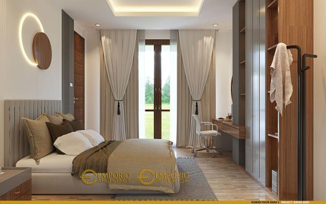 Desain Kamar Tidur Anak 2 Rumah Villa Bali 2 Lantai Bapak Andi di Bandung, Jawa Barat