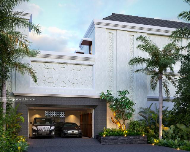 Desain Rumah Villa Bali 2 Lantai Bapak FRS di Pecatu, Badung, Bali - Tampak Depan