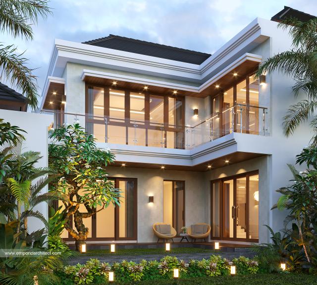 Gambar 1 Desain Rumah Villa Bali 2 Lantai Bapak NGS di  Denpasar, Bali