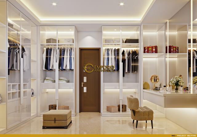 Desain Walk In Closet Rumah Villa Bali 2 Lantai Ibu FTR di Bekasi, Jawa Barat