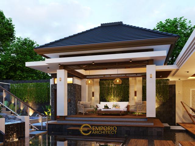 Desain Gazebo Rumah Villa Bali 2 Lantai Bapak Reno di Bandung, Jawa Barat