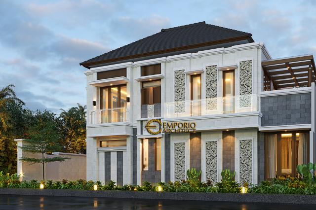 Desain Tampak Samping Rumah Villa Bali 2 Lantai Ibu Lastri di Cikarang, Bekasi, Jawa Barat