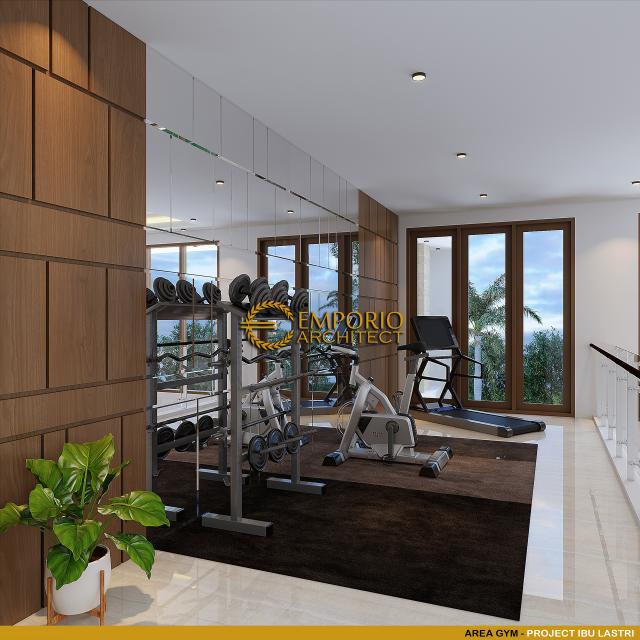 Desain Area Gym Rumah Villa Bali 2 Lantai Ibu Lastri di Cikarang, Bekasi, Jawa Barat