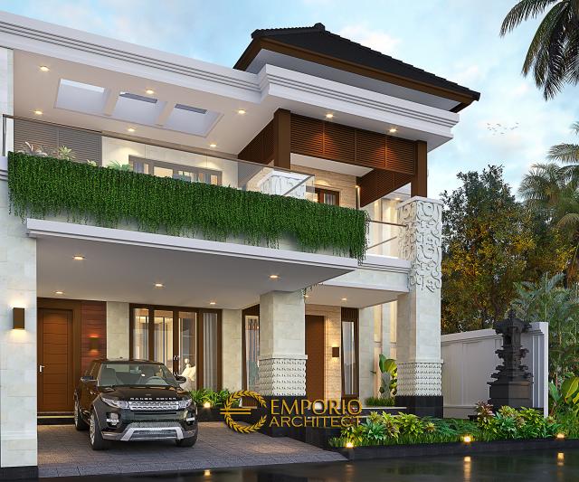 Desain Tampak Depan 2 Rumah Villa Bali 2 Lantai Bapak Bayu di Denpasar, Bali