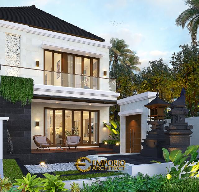 Desain Tampak Belakang Rumah Villa Bali 2 Lantai Bapak Bayu di Denpasar, Bali