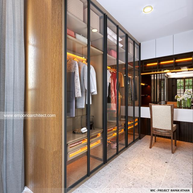 Desain Walk In Closet Rumah Villa Bali 2 Lantai Bapak ATN di Canggu, Bali