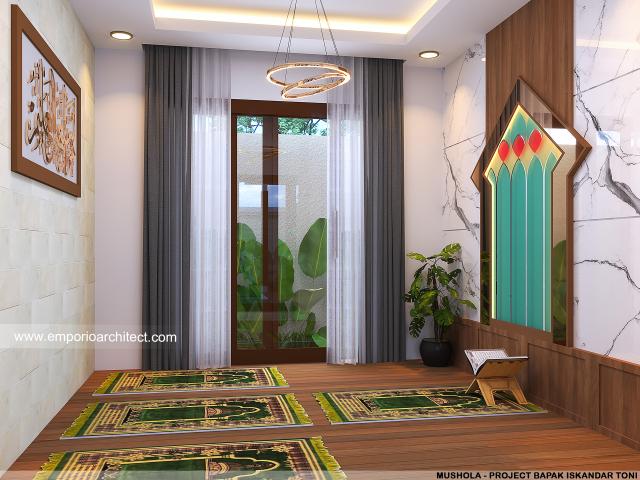 Desain Mushola Rumah Villa Bali 2 Lantai Bapak IST di Lubuklinggau, Sumatera Selatan