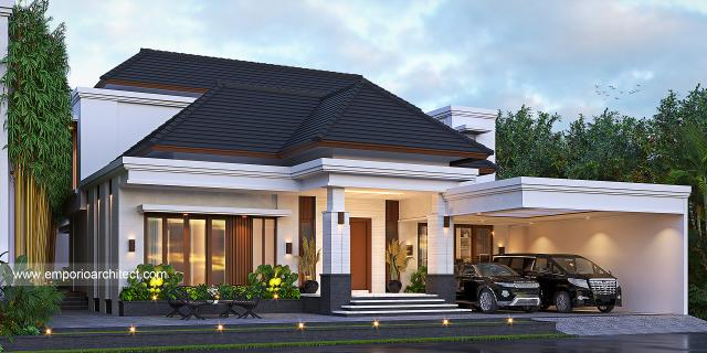 Desain Rumah Villa Bali 2 Lantai Ibu JLN dan Bapak HBM di Jembrana, Bali - Tampak Depan