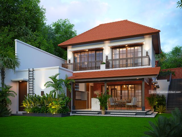 Gambar 3 Desain Rumah Villa Bali 2 Lantai Bapak dr. KRS 1932 di  Tabanan, Bali