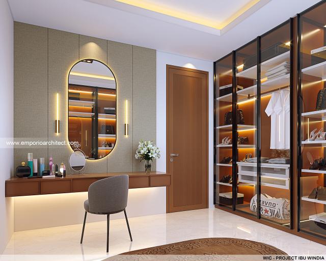 Desain Walk In Closet Rumah Villa Bali 2 Lantai Ibu Windia di Bali