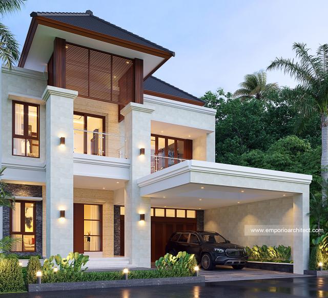 Gambar 1 Desain Rumah Villa Bali 2 Lantai Ibu Windia di  Bali