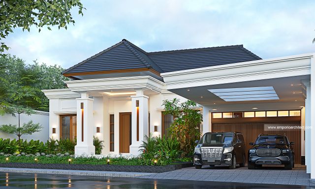 Desain Tampak Depan 3 Rumah Villa Bali 2 Lantai Bapak RP di Padang