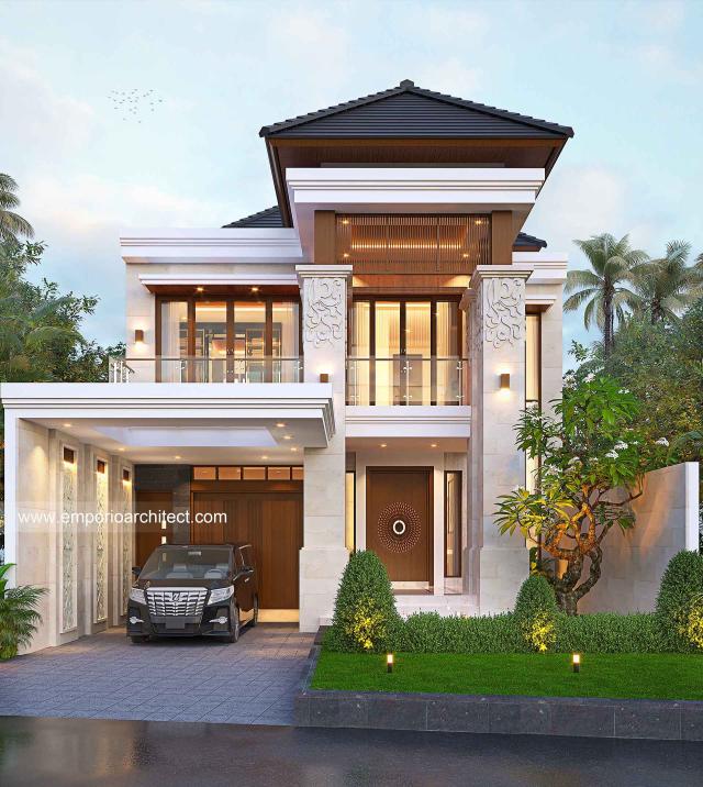 Desain Rumah Villa Bali 2 Lantai Mr. KY di Bali - Tampak Depan