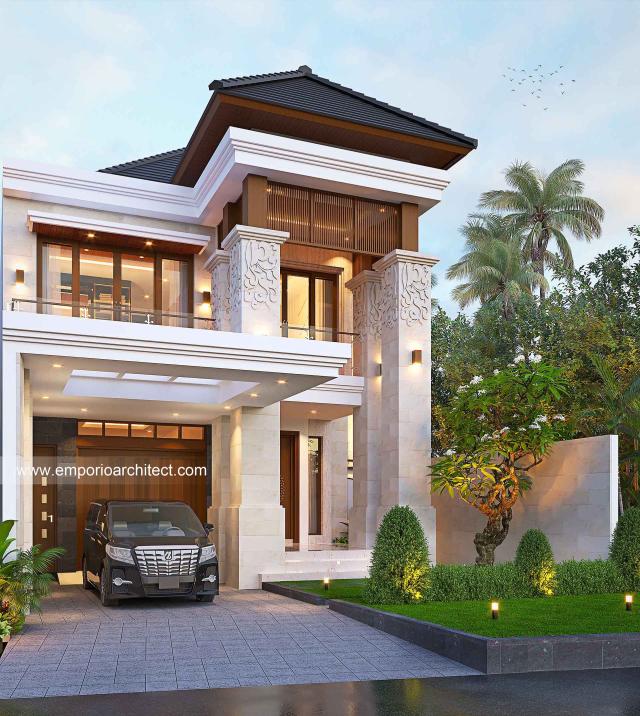 Desain Tampak Depan 3 Rumah Villa Bali 2 Lantai Mr. KY di Bali