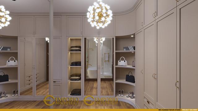 Desain Walk In Closet Kamar Tidur Utama Rumah Villa Bali 2 Lantai Ibu Widi di Bandung, Jawa Barat