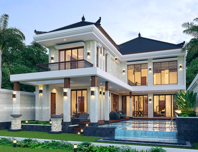 Gambar 1 Desain Rumah Villa Bali 2 Lantai Ibu ANNA 1395 di  Yogyakarta