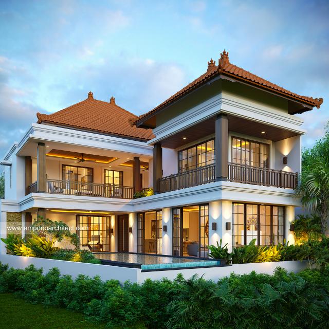 Gambar 1 Desain Rumah Villa Bali 2 Lantai Bapak ATN II 1633 di  Canggu, Bali