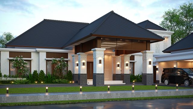 Video Desain Rumah Villa Bali 2 Lantai Ibu E 1945 di  Bengkulu