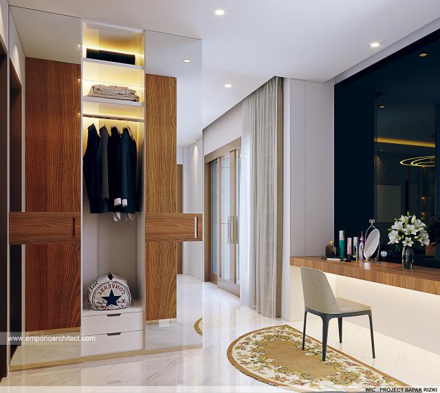 Desain Walk In Closet Rumah Villa Bali 2 Lantai Bapak RZK di Pekanbaru, Riau di Pekanbaru, Riau