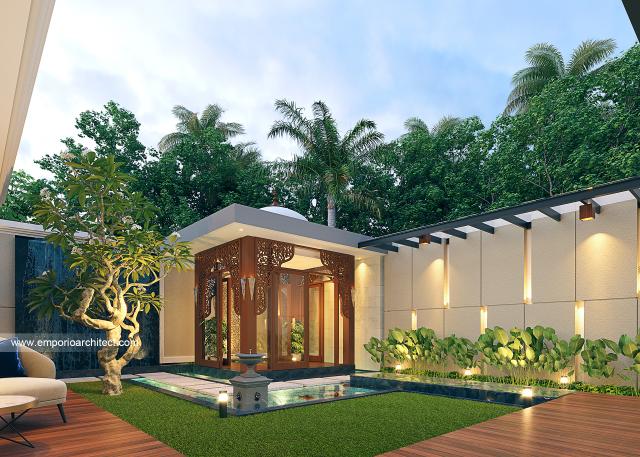 Desain Tampak Mushola Rumah Villa Bali 2 Lantai Bapak RZK di Pekanbaru, Riau di Pekanbaru, Riau