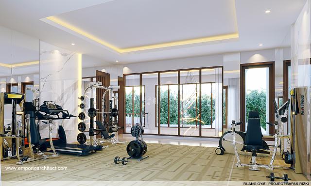 Desain Ruang Gym Rumah Villa Bali 2 Lantai Bapak RZK di Pekanbaru, Riau di Pekanbaru, Riau