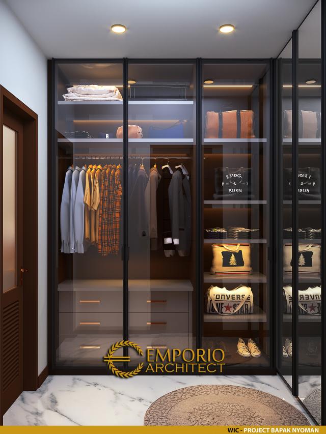 Desain Walk In Closet Rumah Villa Bali 2 Lantai Bapak Nyoman di Denpasar, Bali