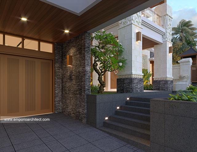 Desain Tampak Detail Depan Rumah Villa Bali 2 Lantai Bapak dr. MDN di Bali