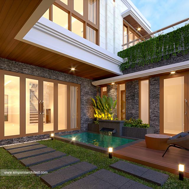 Desain Tampak Detail Belakang Rumah Villa Bali 2 Lantai Bapak dr. MDN di Bali