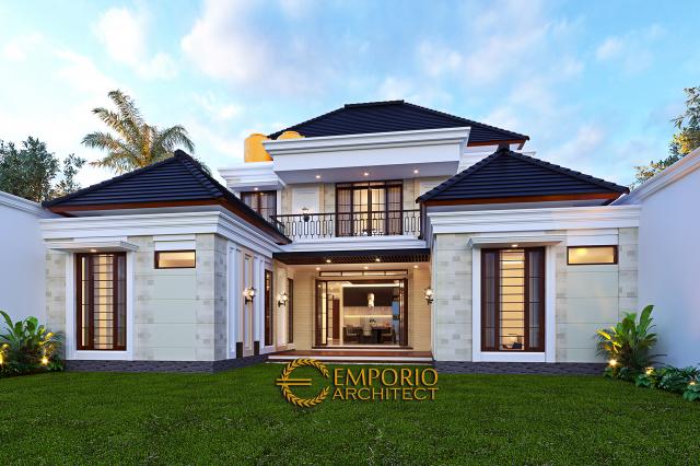 Desain Tampak Belakang Rumah Villa Bali 2 Lantai Bapak Harun di Binjai, Sumatera Utara