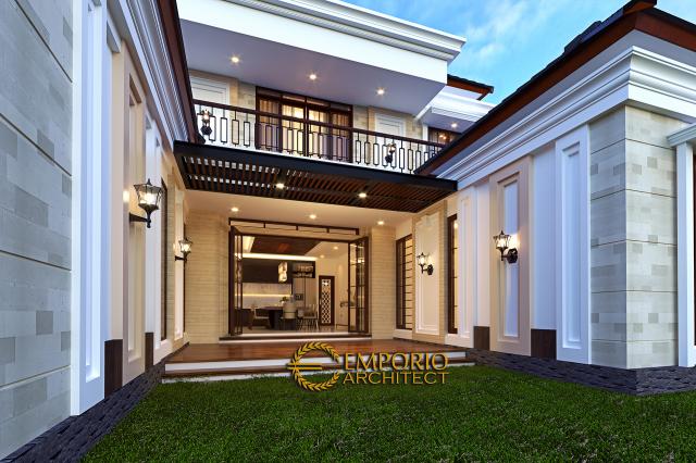 Desain Tampak Detail Belakang 2 Rumah Villa Bali 2 Lantai Bapak Harun di Binjai, Sumatera Utara