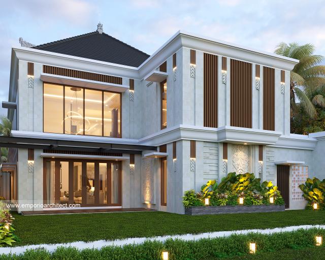 Desain Tampak Belakang Rumah Villa Bali 2 Lantai Bapak PTP di Denpasar, Bali