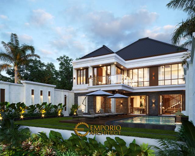 Desain Tampak Belakang Rumah Villa Bali 2 Lantai Bapak Daniel di Gorontalo