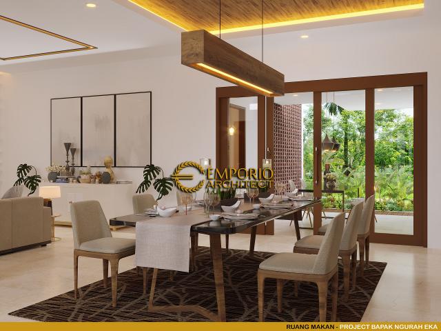 Desain Ruang Makan Rumah Villa Bali 2 Lantai dr. Ngurah Eka di Denpasar, Bali