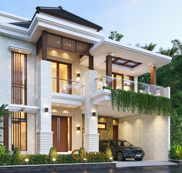 Desain Rumah Villa Bali 2.5 Lantai Ibu Indrayeni di  Makassar