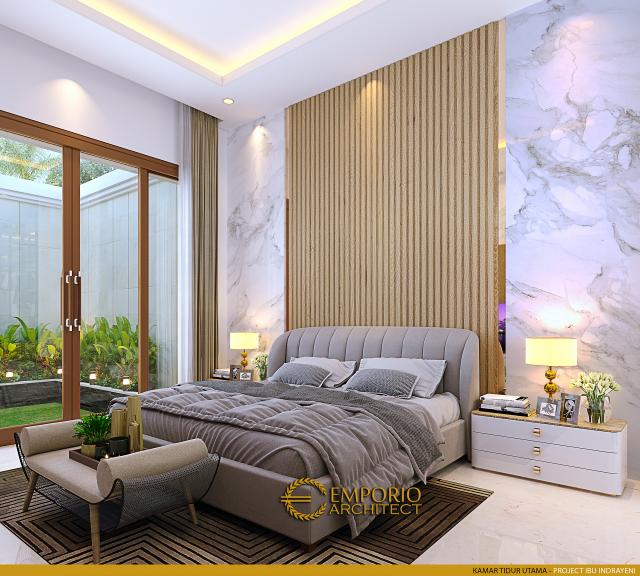 Desain Kamar Tidur Utama Rumah Villa Bali 2.5 Lantai Ibu Indrayeni di Makassar