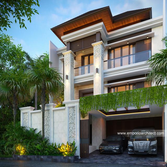 Gambar 1 Desain Rumah Villa Bali 3 Lantai Bapak TMI di  Jakarta Utara