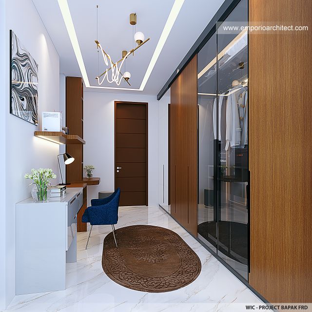 Desain Walk In Closet Rumah Villa Bali 3 Lantai Bapak FRD di Jakarta