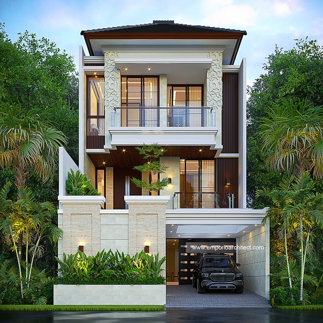 Gambar 2 Desain Rumah Villa Bali 3 Lantai Bapak FRD 1670 di  Jakarta