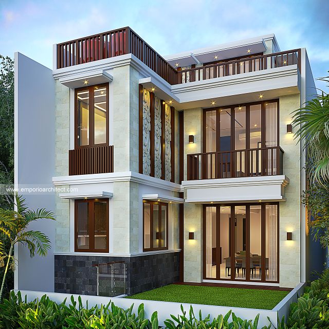 Gambar 3 Desain Rumah Villa Bali 3 Lantai Bapak FRD 1670 di  Jakarta