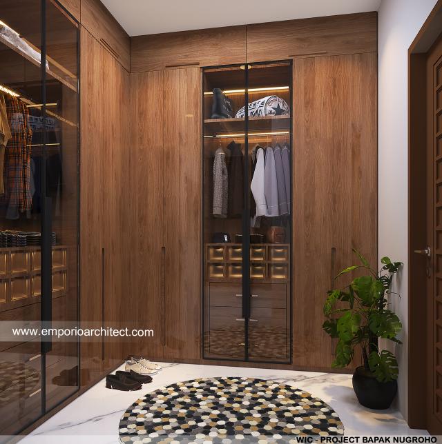 Desain Walk In Closet Rumah Villa Bali 3 Lantai Bapak NGH di Solo (Surakarta), Jawa Tengah